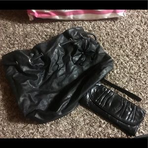 Black purse and clutch